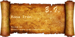 Basa Irén névjegykártya